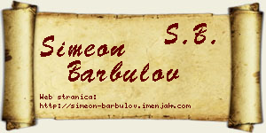 Simeon Barbulov vizit kartica